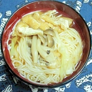 しめじと油揚げのにゅうめん